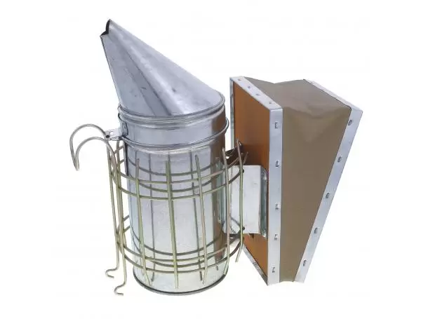 Дымарь оцинкованный D 85 мм H 260 мм с защитой от ожога кож мехами пламегаситель без стакана