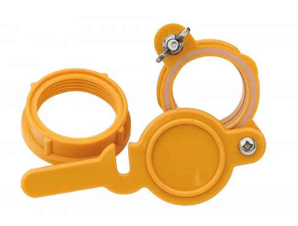 Кран - задвижка для медогонок диаметром 44 мм нейлоновый желтый