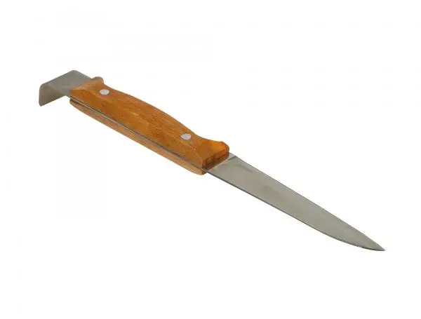 Стамеска - нож пчеловода 295х28х1.6 мм шлифованный с деревянной ручкой