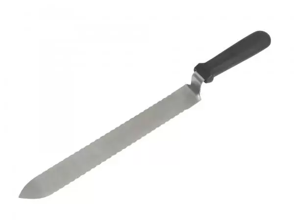 Нож пасечный "Европа" зубчатый 280 мм c односторонней заточкой и загнутым носиком пластмассовая ручка