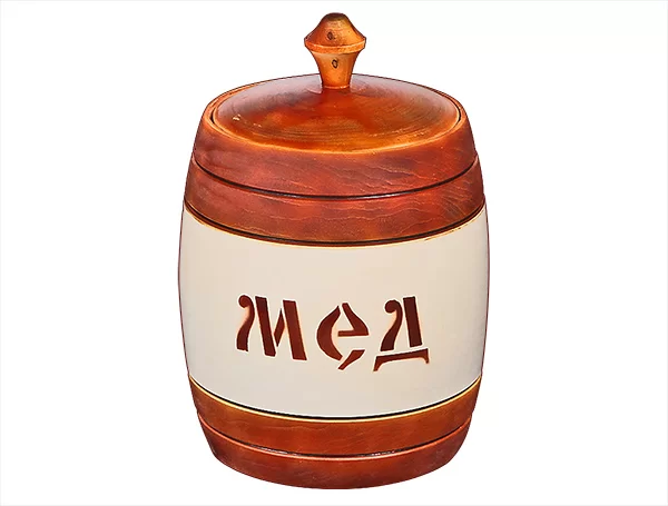 Бочонок для меда липовый 1,45 л тонированный на половину