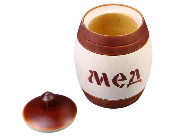 Бочонок для меда липовый 2,15 л тонированный на половину