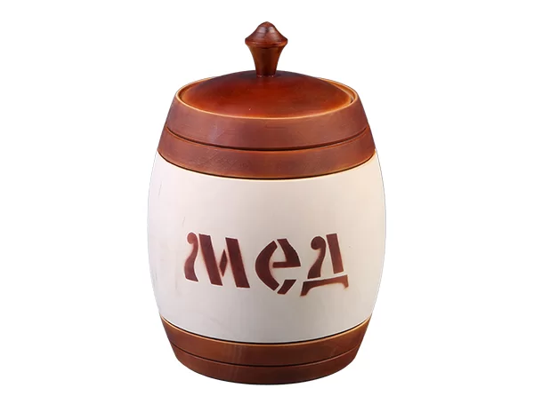 Бочонок для меда липовый 2,15 л тонированный на половину