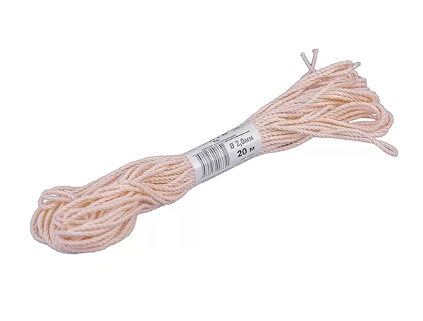 Фитиль для свечей крученый "Моток" 20 м d 2 мм