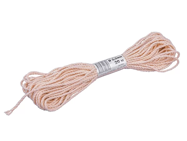 Фитиль для свечей крученый "Моток" 20 м d 2,5 мм