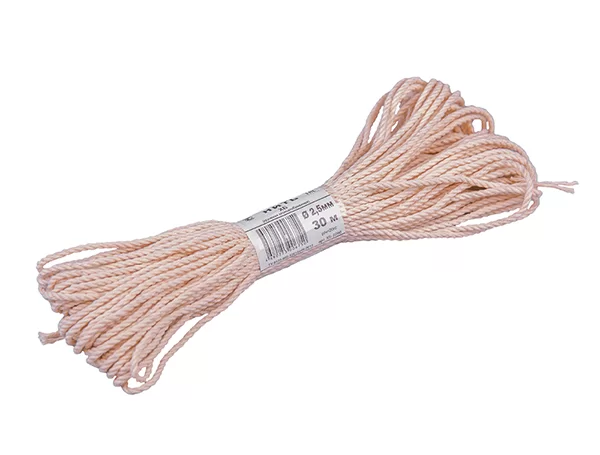 Фитиль для свечей крученый "Моток" 30 м d 2,5 мм