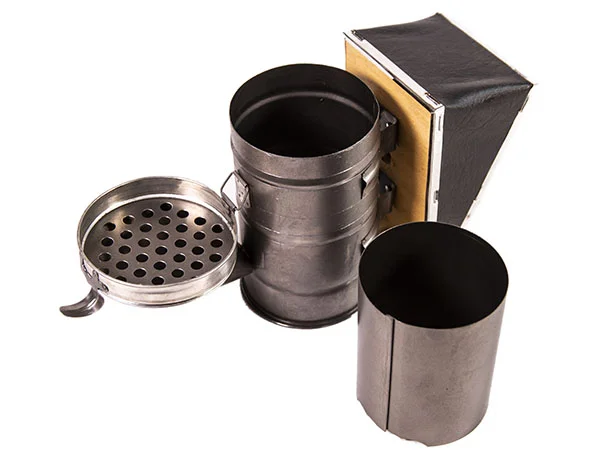 Дымарь для пчел "Ростов" черный металл D-105 мм H-220 мм без защиты от ожога с пламегасителем