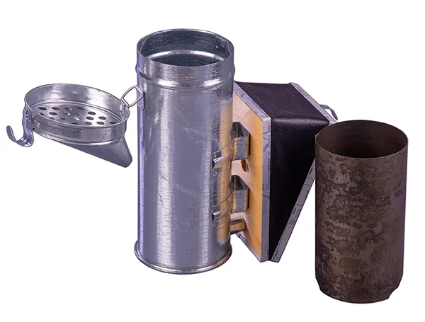 Дымарь для пчел "Ростов" оцинкованный D-105 мм H-300 мм без защиты от ожога с пламегасителем (ВЫВОДИ