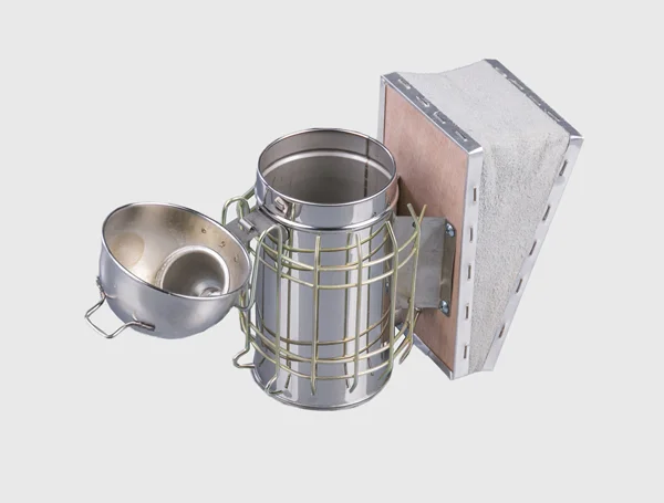 Дымарь н/ж H220 мм D85 мм с защитой от ожога кож мехами без пламегасителя и стакана