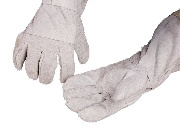 Перчатки пчеловода из серой кожи с нарукавниками "Api Prof L" размер 9