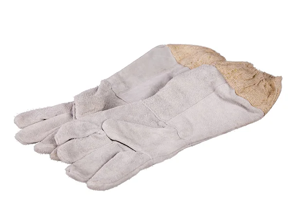 Перчатки пчеловода из серой кожи с нарукавниками "Api Prof L" размер 9