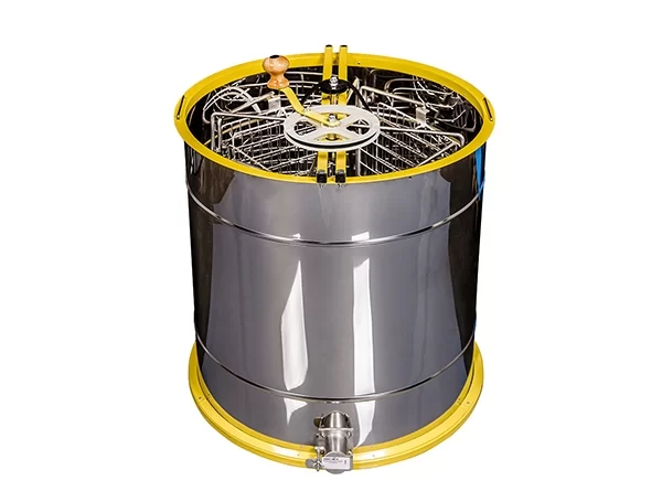 Медогонка ручная поворотная 4-х рамочная "Оптима" корзина и кран из нержавейки