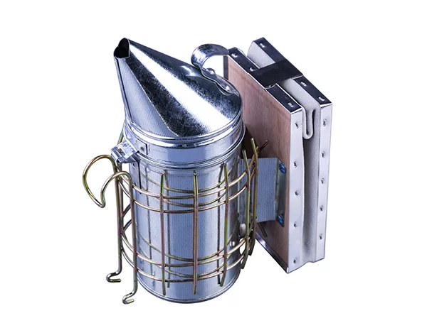 Дымарь для пчел "Люкс"оцинк-ка D85 H250 с защитой от ожога с кожаными мехами со стаканом без плам-ля