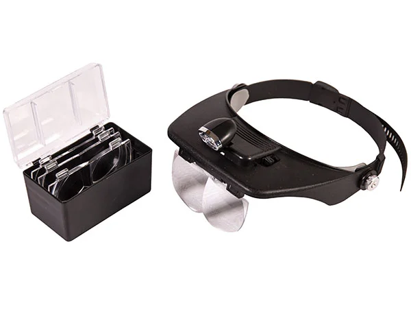 Увеличительное стекло со сменными линзами и LED подсветкой (увеличение x1,2/1,8/2,5/3,5)